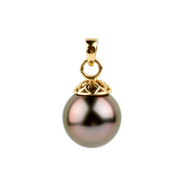 Rosy Pink 10.2mm Tahitian Pearl Filigree Pendant