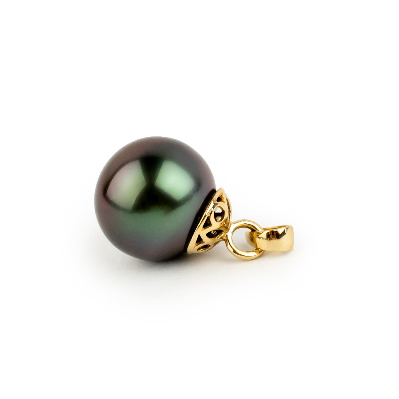 Tropical Midnight 11.1mm Tahitian Pearl Filigree Pendant