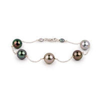 Precious Pinks Tahitian Pearl Tin Cup Bracelet on 14k White Gold