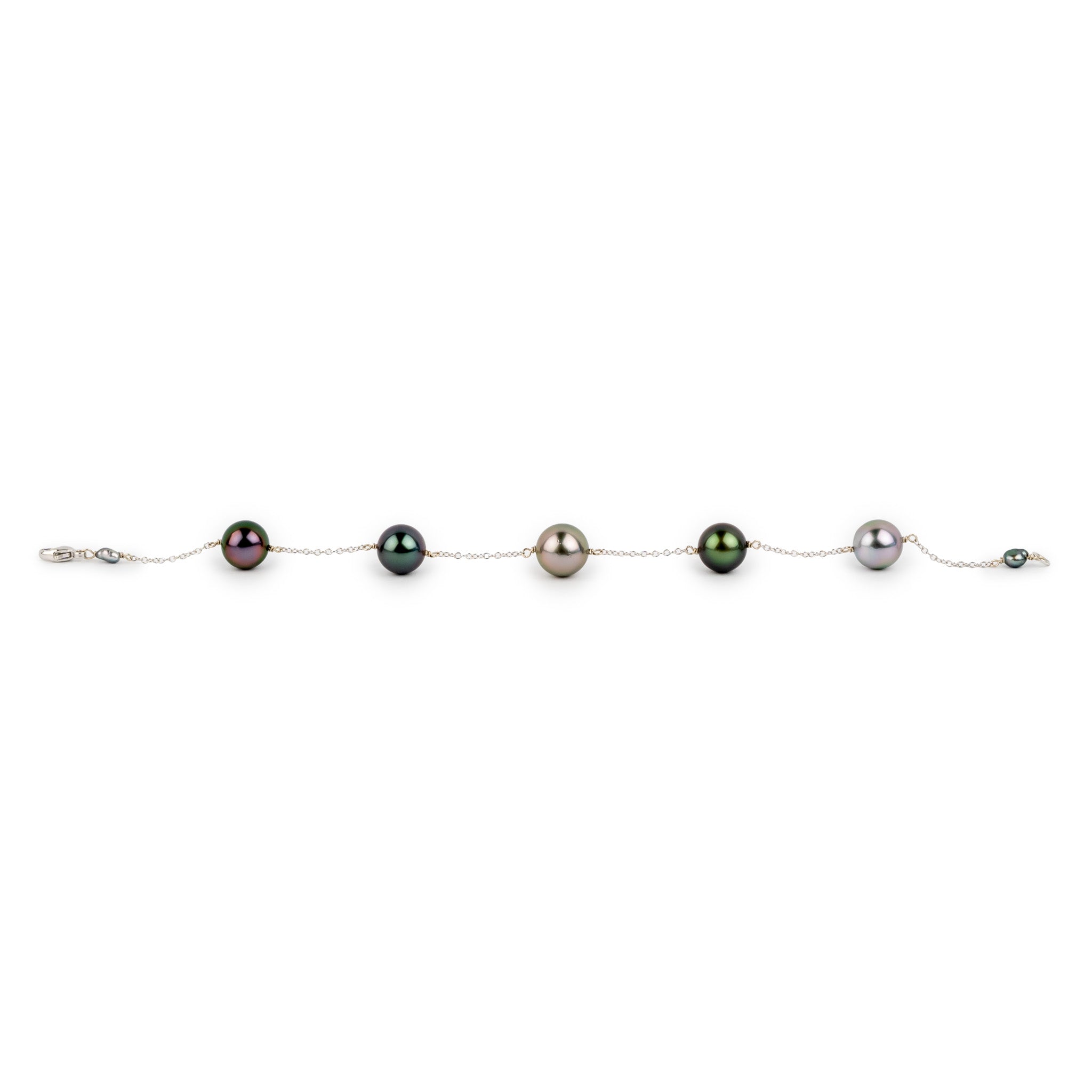 Precious Pinks Tahitian Pearl Tin Cup Bracelet on 14k White Gold