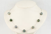 Serene Seas Tahitian Pearl Tin-Cup Necklace on 14k White Gold