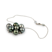 Serene Seas Tahitian Pearl Tin-Cup Necklace on 14k White Gold