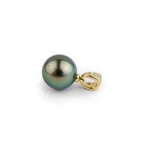 Tahitian Pearl & Diamond 12.4mm Maia Pendant on 14K Yellow Gold