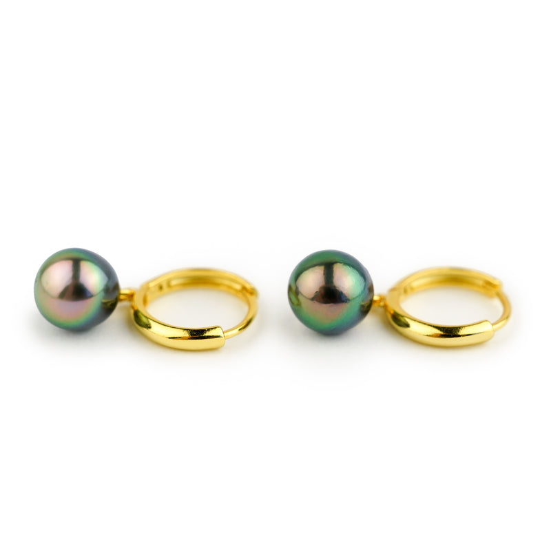 Multi-Colored Tahitian Pearl Hoop Earrings