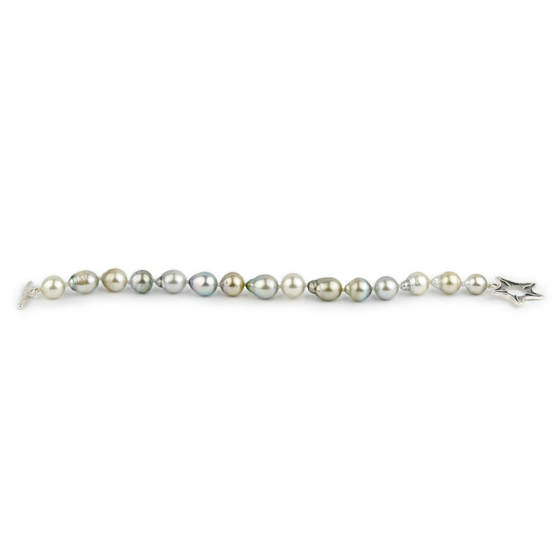 Light Silvery Drop 8.3-9.8mm Tahitian Pearl Bracelet