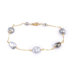 Keshi Tahitian Pearl Tin Cup Bracelet