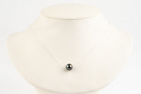 Deep Sea 9.4mm Tahitian Pearl Solitaire Necklace on Sterling Silver