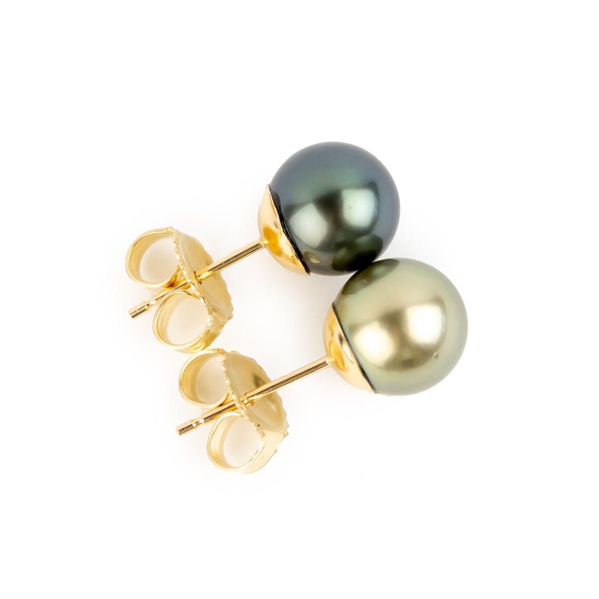 Sun & Moon 8.2mm Tahitian Pearl Stud Earrings