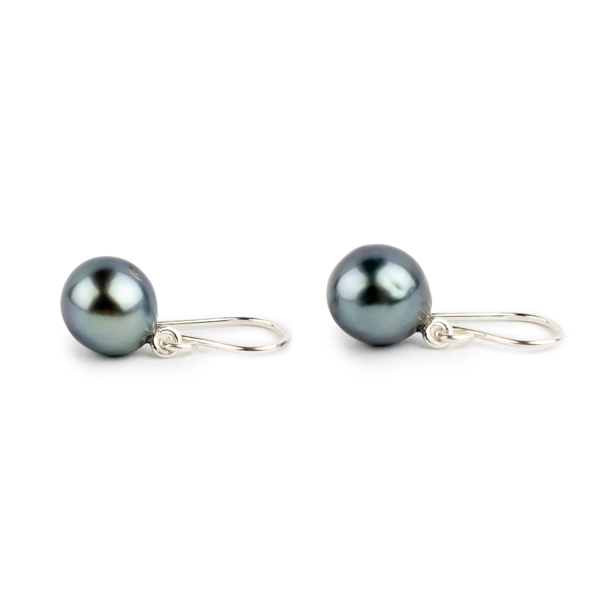 Lavender Blue Baroque Tahitian Pearl Dangles on Sterling Silver