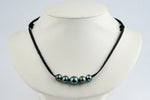 Quintuple Blue-Green Circled 9.4-11.5mm Mana Pearl Necklace