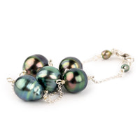 Sunset Skies Tin-Cup Tahitian Pearl Bracelet on Sterling Silver