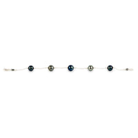 Silvery Indigo Tahitian Pearl Tin Cup Bracelet on Sterling Silver