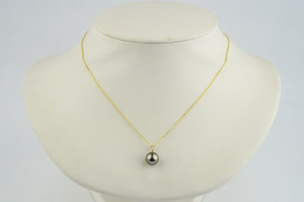 Tahitian Rosy Peacock Pearl & Diamond Éclat Necklace on 14KYG