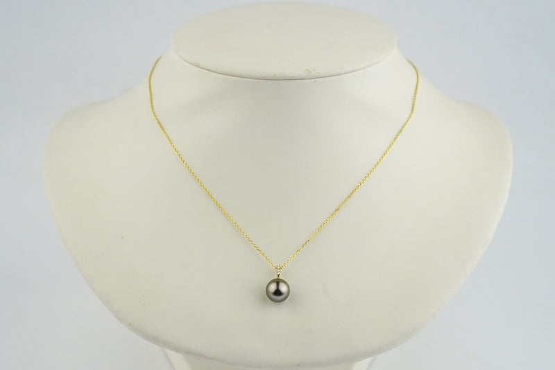 Tahitian Rosy Peacock Pearl & Diamond Éclat Necklace on 14KYG