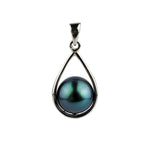 Deep Indigo Tahitian Pearl Teardrop Pendant