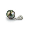 Multi-Colorful Circled 10.4mm Tahitian Pearl Pendant on Sterling Silver