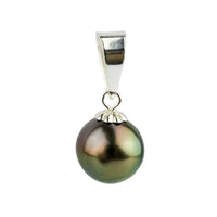 Plum Peacock Tahitian Pearl Pendant on Sterling Silver