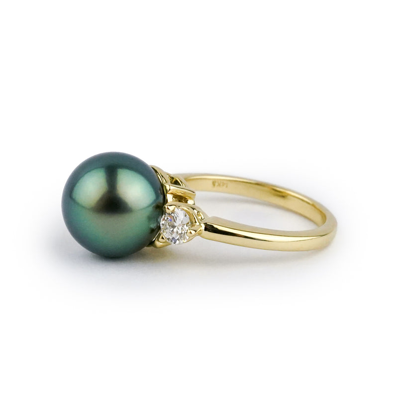 Tahitian Pearl & Diamond Bisou Ring