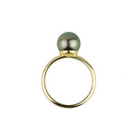 Golden Green 8.7mm Tahitian Pearl Ring