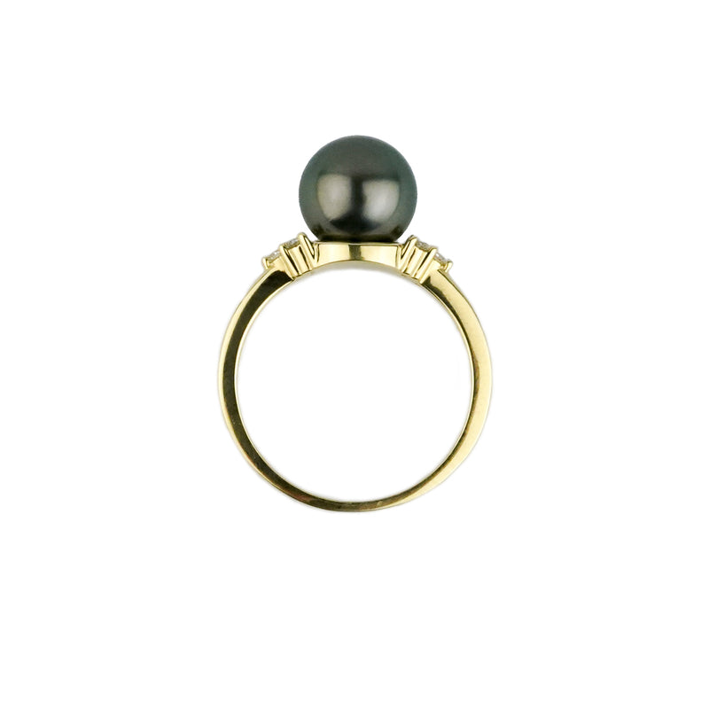 Tahitian Pearl & Diamond Toru Ring