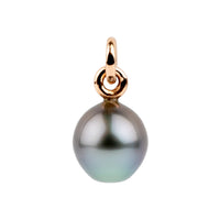 Misty Blue Ombré 12.4mm Tahitian Pearl Rava Pendant on 14K Rose Gold