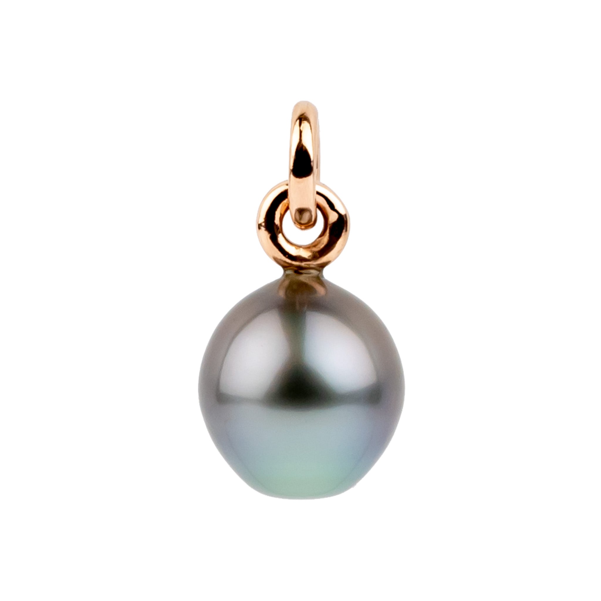 Misty Blue Ombré 12.4mm Tahitian Pearl Rava Pendant on 14K Rose Gold