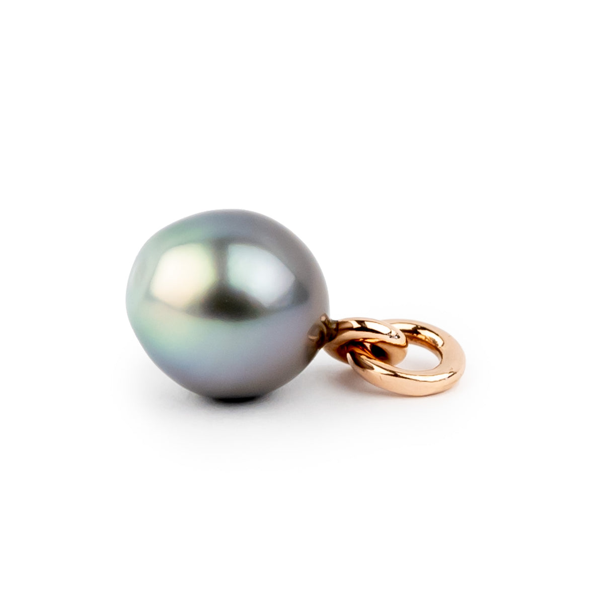 Misty Blue Ombré 12.4mm Tahitian Pearl Rava Pendant on 14K Rose Gold