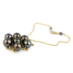 Aubergine Peacock Tin-Cup Tahitian Pearl Necklace