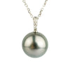Tahitian Silvery Pearl & Diamond Éclat Necklace on 14KWG