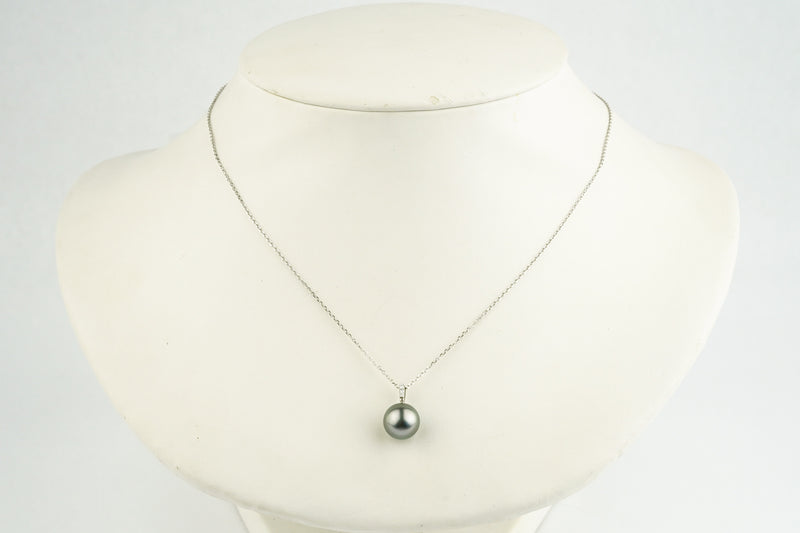 Tahitian Silvery Pearl & Diamond Éclat Necklace on 14KWG