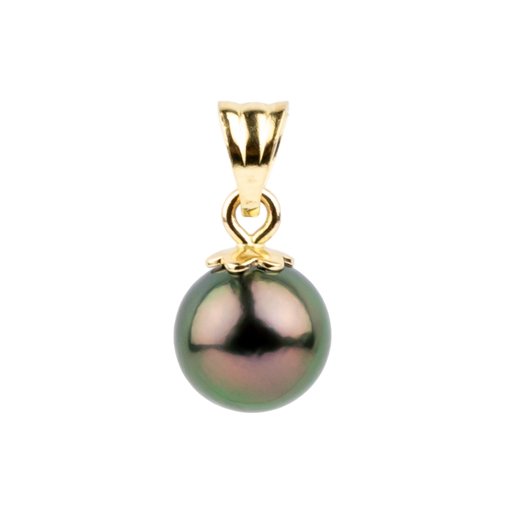 Aubergine Green 7.7mm Tahitian Pearl Pendant