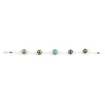 Five Flash Tahitian Pearl Tin Cup Bracelet on Sterling Silver