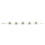 Golden Green Tahitian Pearl Tin Cup Bracelet on Sterling Silver