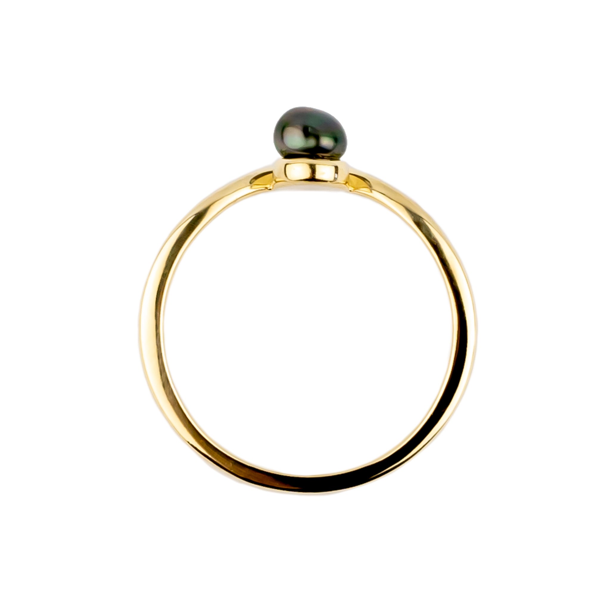 Tahitian Keshi Pearl & Diamond Sunrise Ring