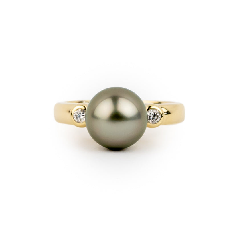 Tahitian Pearl & Diamond Aurora Ring