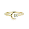 Tahitian Keshi Crescent Moon Ring on 10K Gold