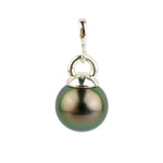 Aubergine Peacock 10mm Tahitian Pearl Mareva Pendant on Sterling Silver