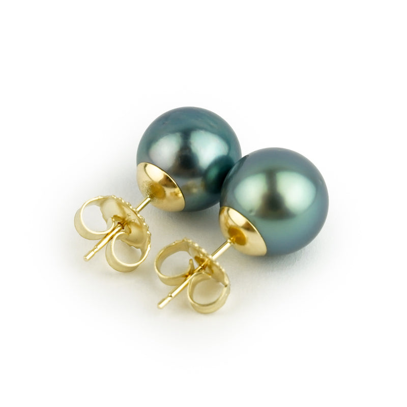 Bright Blue 10.2mm Statement Pearl Stud Earrings