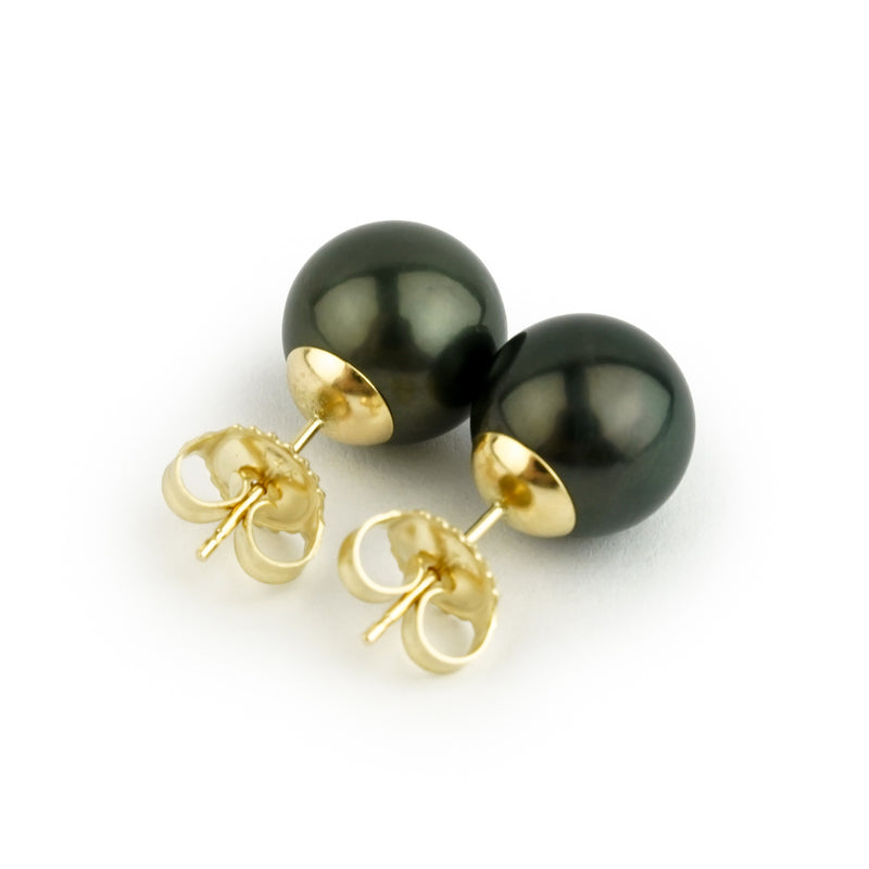 Black Beauty 10.4mm Statement Pearl Stud Earrings