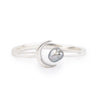 Silvery Blue Tahitian Keshi Crescent Moon Ring