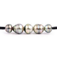 Pastel Watercolor Quintuple 9.2-10.7mm Mana Pearl Necklace