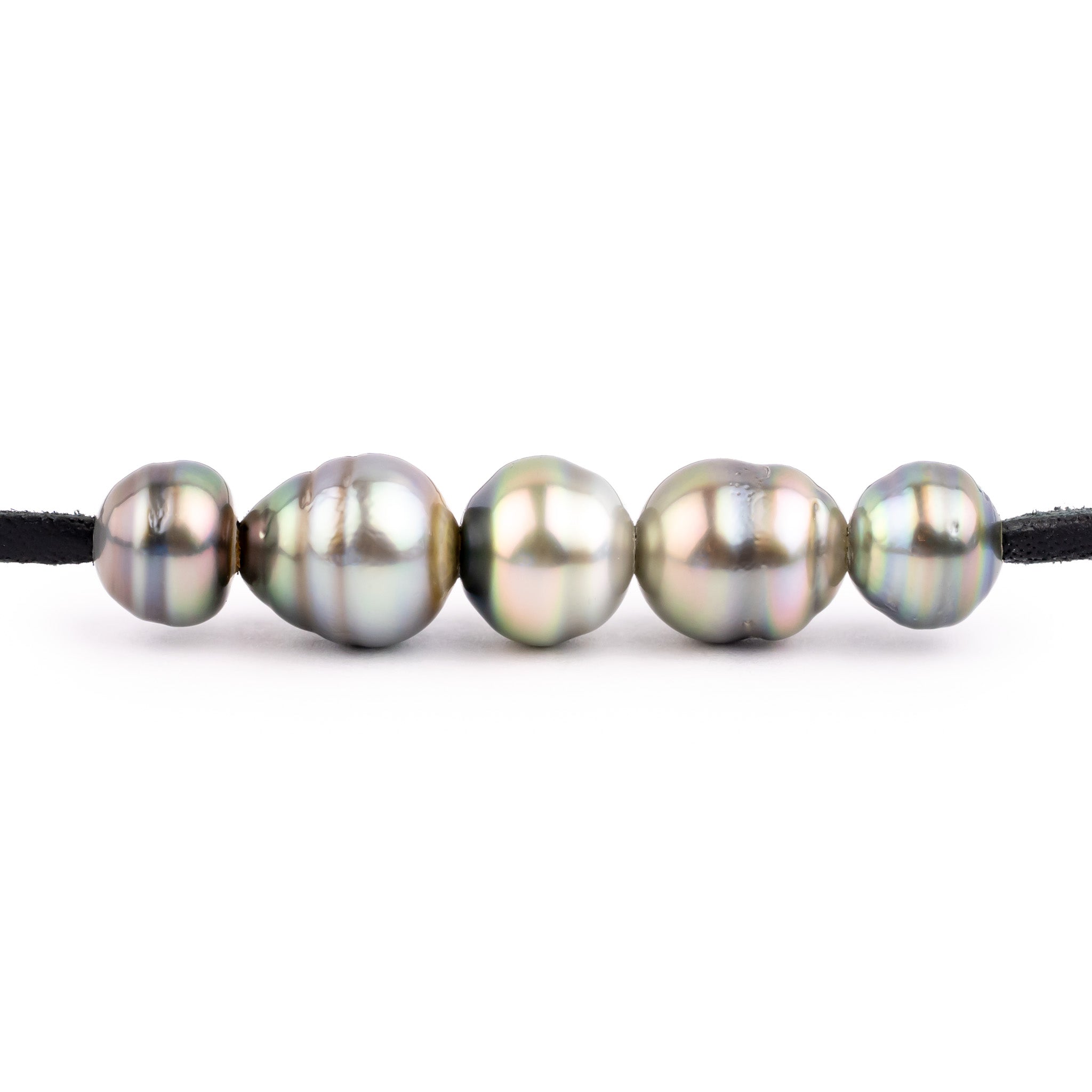 Pastel Watercolor Quintuple 9.2-10.7mm Mana Pearl Necklace