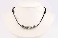 Pastel Watercolor Quintuple 9.2-10.7mm Mana Pearl Necklace