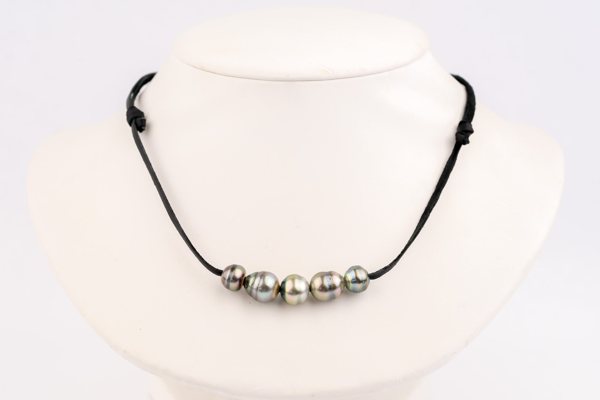 Pastel Watercolor Quintuple 9.2-10.7mm Mana Pearl Necklace