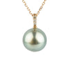 Tahitian Light Blue Pearl & Diamond Éclat Pendant or Necklace on 14KRG