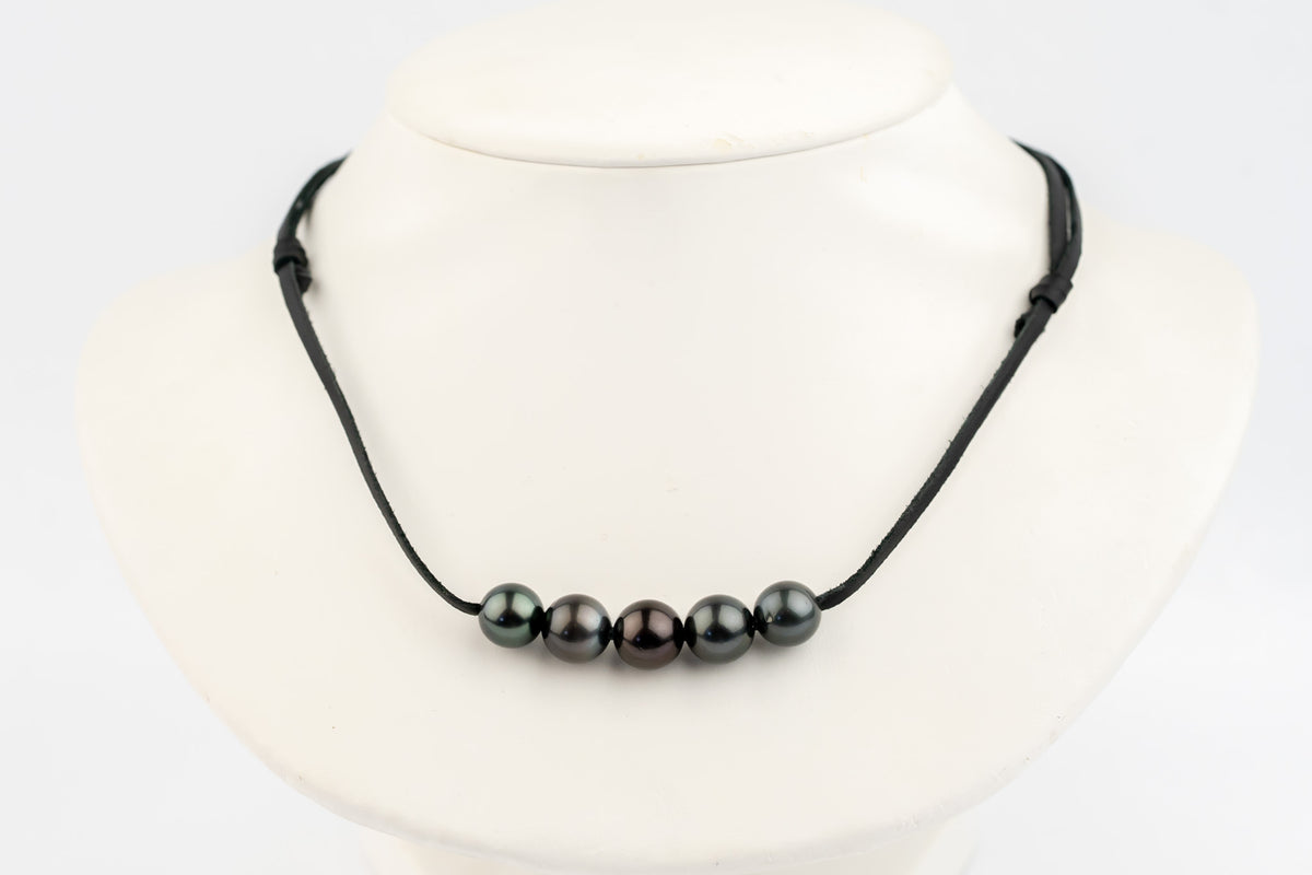Moody Hues Quintuple 10.1-10.7mm Mana Pearl Necklace