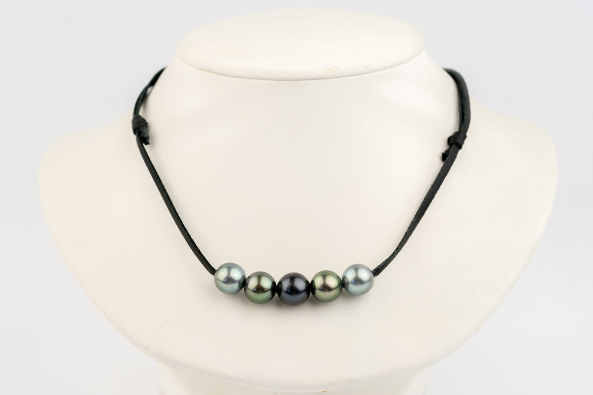 Dark Star Quintuple 11-11.7mm Mana Pearl Necklace