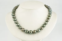 Moonlit Green 10.5-13.4mm Tahitian Pearl Strand