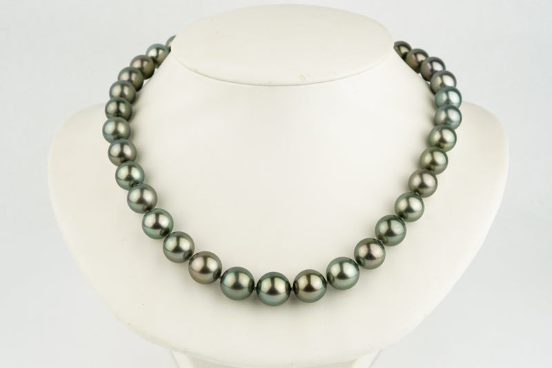 Moonlit Green 10.5-13.4mm Tahitian Pearl Strand