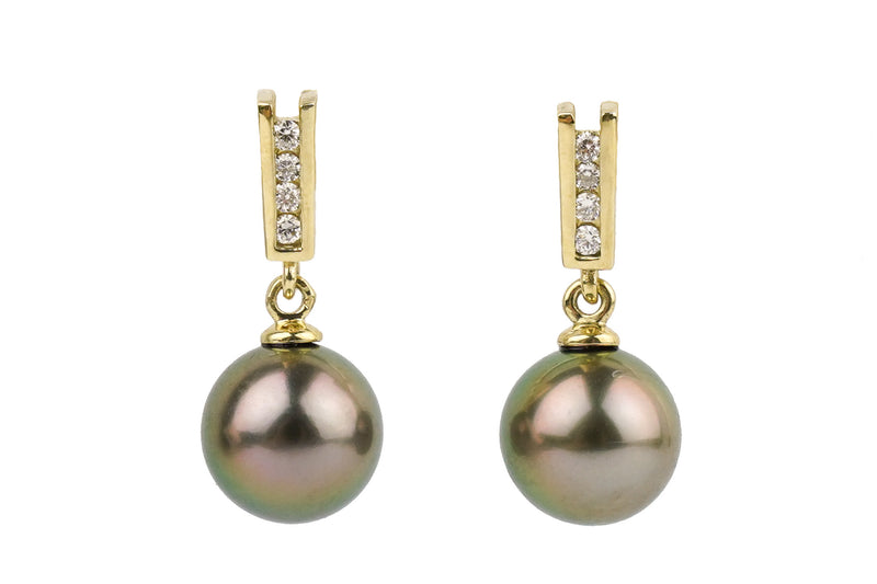 Tahitian Pearl & Diamond Lumière Earrings